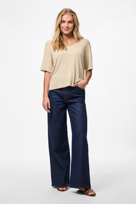 Pieces pcsalima ss o-neck knit top fc